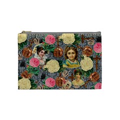 Damask Religious Victorian Grey Cosmetic Bag (medium)  by snowwhitegirl
