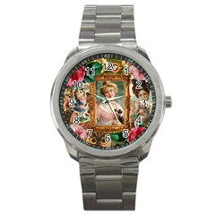 Victorian Collage Of Woman Sport Metal Watch by snowwhitegirl