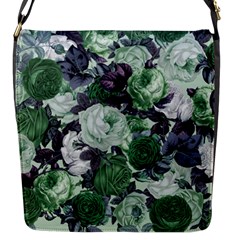 Rose Bushes Green Flap Messenger Bag (s) by snowwhitegirl