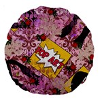 Red Retro Pop Large 18  Premium Round Cushions Back