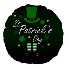 St Patricks Leprechaun Large 18  Premium Round Cushions by Valentinaart