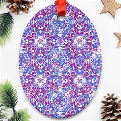 Cracked Oriental Ornate Pattern Oval Ornament (two Sides) by dflcprints