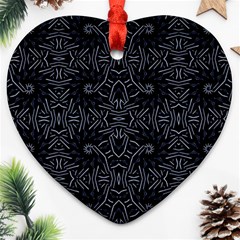 Dark Ethnic Sharp Pattern Ornament (heart) by dflcprints