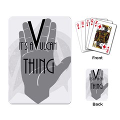 It s A Vulcan Thing Playing Card by Howtobead