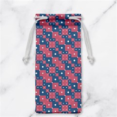 Squares And Circles Motif Geometric Pattern Jewelry Bag by dflcprints