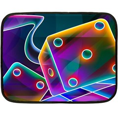 3d Cube Dice Neon Double Sided Fleece Blanket (mini)  by Sapixe