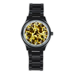 Abstract Pattern Stainless Steel Round Watch by Sapixe