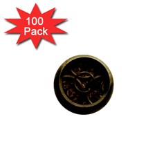 Abstract Steampunk Textures Golden 1  Mini Buttons (100 Pack)  by Sapixe