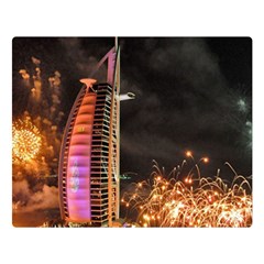 Dubai Burj Al Arab Hotels New Years Eve Celebration Fireworks Double Sided Flano Blanket (large)  by Sapixe