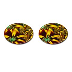 Floral Design Computer Digital Art Design Illustration Cufflinks (oval) by Sapixe