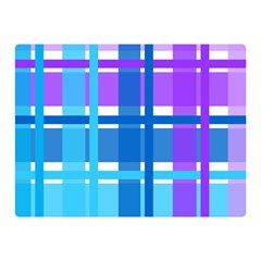 Gingham Pattern Blue Purple Shades Double Sided Flano Blanket (mini)  by Sapixe