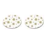 Gold Snow Flakes Snow Flake Pattern Cufflinks (Oval) Front(Pair)