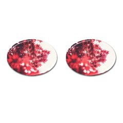 Maple Leaves Red Autumn Fall Cufflinks (oval) by Sapixe