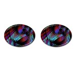 Native Blanket Abstract Digital Art Cufflinks (Oval) Front(Pair)