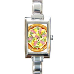 Pizza Clip Art Rectangle Italian Charm Watch by Sapixe