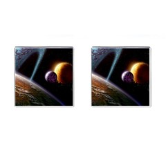 Planets In Space Cufflinks (square) by Sapixe
