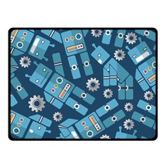 Seamless Pattern Robot Double Sided Fleece Blanket (small)  by Sapixe