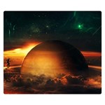 Saturn Rings Fantasy Art Digital Double Sided Flano Blanket (Small)  50 x40  Blanket Back