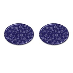 Snowflakes Pattern Cufflinks (oval) by Sapixe