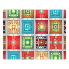 Tiles Pattern Background Colorful Double Sided Flano Blanket (large)  by Sapixe