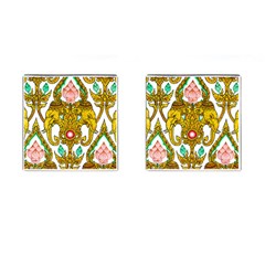 Traditional Thai Style Painting Cufflinks (square) by Sapixe