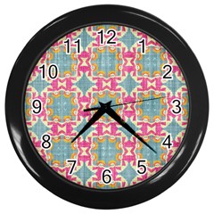 Christmas Holidays Seamless Pattern Wall Clocks (black) by Sapixe