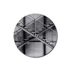 Architecture Stairs Steel Abstract Rubber Coaster (round)  by Sapixe