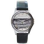 Marble Tiles Rock Stone Statues Pattern Texture Round Metal Watch Front