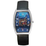 Architecture Modern Building Barrel Style Metal Watch Front