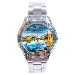 Dolomites Mountains Italy Alpin Stainless Steel Analogue Watch by Simbadda
