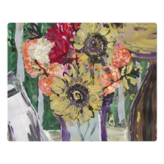 Sunflowers And Lamp Double Sided Flano Blanket (large)  by bestdesignintheworld