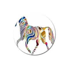 Horse Equine Psychedelic Abstract Magnet 3  (round) by Simbadda