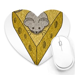 Cheese Rat Mouse Mice Food Cheesy Heart Mousepads by Simbadda