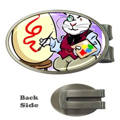 Bunny Easter Artist Spring Cartoon Money Clips (oval)  by Simbadda