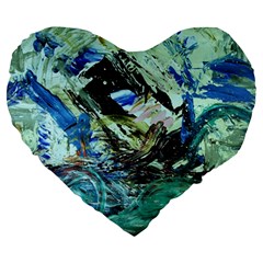June Gloom 5 Large 19  Premium Flano Heart Shape Cushions by bestdesignintheworld