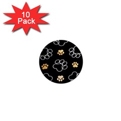 Dog Pawprint Tracks Background Pet 1  Mini Magnet (10 Pack)  by Nexatart