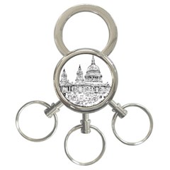 Line Art Architecture Church 3-ring Key Chains by Sapixe