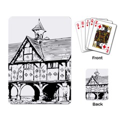 Line Art Architecture Vintage Old Playing Card by Sapixe