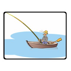 Fishing Fish Fisherman Boat Mare Double Sided Fleece Blanket (small)  by Sapixe