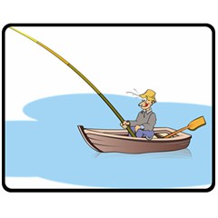 Fishing Fish Fisherman Boat Mare Double Sided Fleece Blanket (medium)  by Sapixe