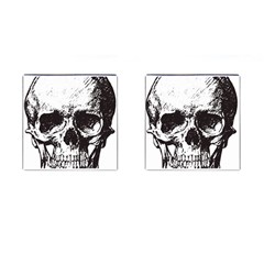 Skull Vintage Old Horror Macabre Cufflinks (square) by Sapixe
