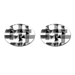 Geometry Square Black And White Cufflinks (oval) by Sapixe
