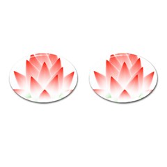 Lotus Flower Blossom Abstract Cufflinks (oval) by Sapixe