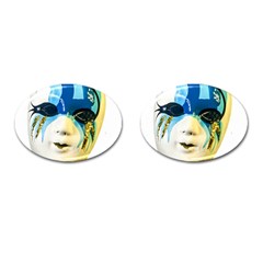 Porcelain Mask Minature Mask Cufflinks (oval) by Sapixe