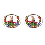 Easter Eggs Rabbit Celebration Cufflinks (Oval) Front(Pair)