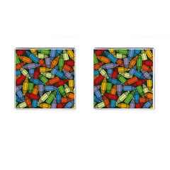 Colored Pencils Pens Paint Color Cufflinks (square) by Sapixe