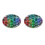 Abstract Of Colorful Water Cufflinks (Oval) Front(Pair)