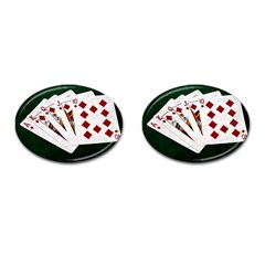 Poker Hands   Royal Flush Diamonds Cufflinks (oval) by FunnyCow