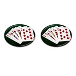 Poker Hands   Royal Flush Diamonds Cufflinks (Oval) Front(Pair)