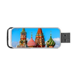 Moscow Kremlin And St  Basil Cathedral Portable Usb Flash (one Side) by FunnyCow